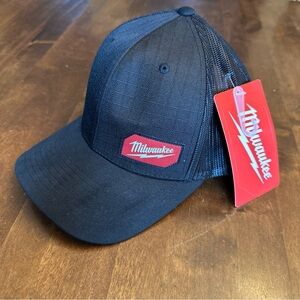 New Milwaukee Tool Hat Trucker Snap Adjustable Gridiron Black Cap